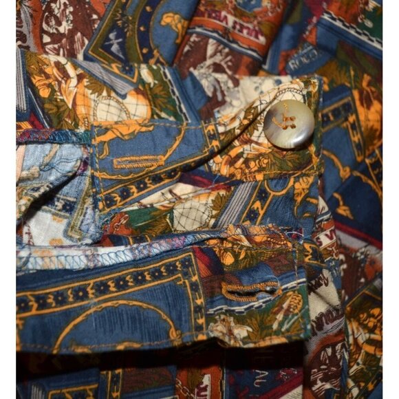 Vintage Eagle River Traders Ladies A-Line Brown Printed Maxi Skirt Size 16 - Picture 10 of 11